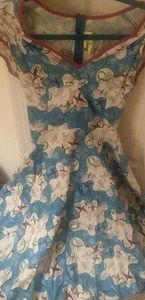 Pin up girl clothing Heidi dress in airplanes xs